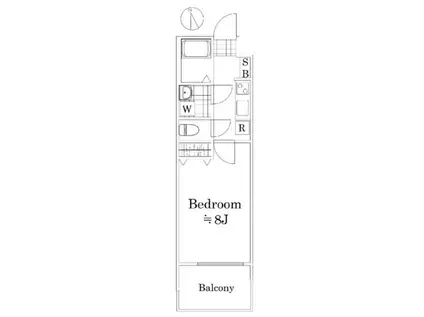 DUARES早稲田(1K/11階)の間取り写真