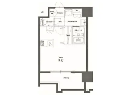 エンクレスト博多 THE TIME(ワンルーム/13階)の間取り写真