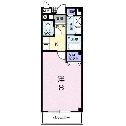 Mパレス(1K/2階)の間取り写真