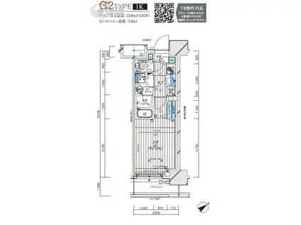 メインステージ鶴見III(1K/2階)の間取り写真
