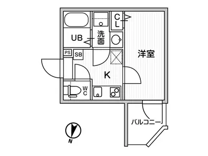 グレースヒル B棟(2DK/1階)の間取り写真