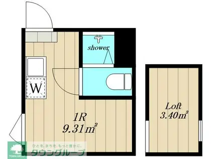 グランメゾン北千束(ワンルーム/3階)の間取り写真