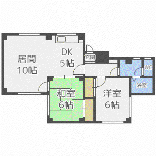 シティプラザ18(2LDK/3階)の間取り写真