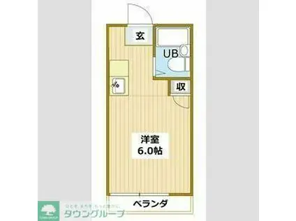 フラットハンズ嵐山(ワンルーム/2階)の間取り写真