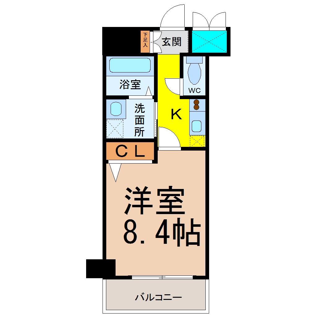 HF丸の内レジデンス(1K/2階)の間取り写真