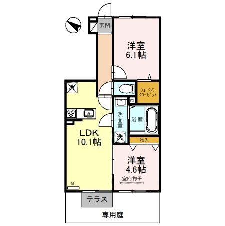 ARROWS(2LDK/1階)の間取り写真