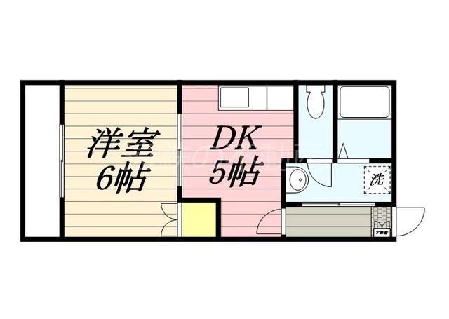 グランテージフルールI(1DK/2階)の間取り写真