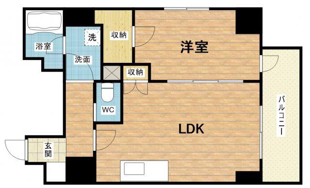 プレディアコート本町(1LDK/8階)の間取り写真