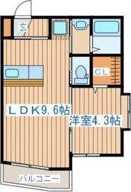 サンシャイン(1LDK/3階)の間取り写真