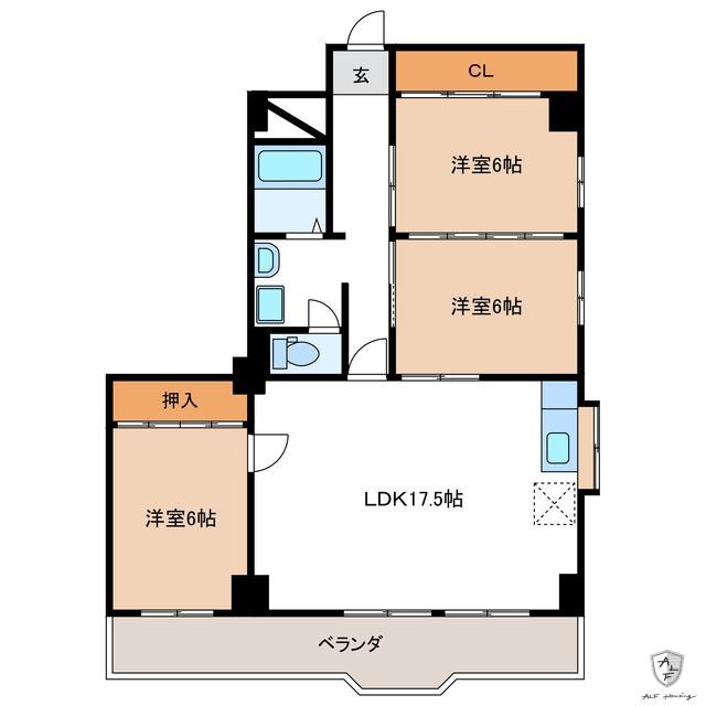 グリーンパークアベニュー(3LDK/6階)の間取り写真