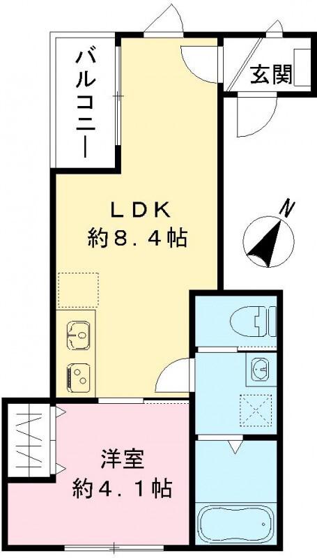 ルガロ西麻布(1LDK/3階)の間取り写真