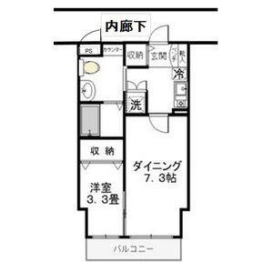 ゴールドライフマンション宇都宮(1DK/3階)の間取り写真