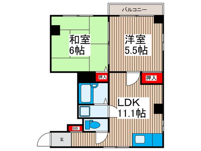 メゾン青和(2LDK/2階)の間取り写真