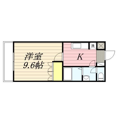 グランシャリオ湘南(1K/2階)の間取り写真