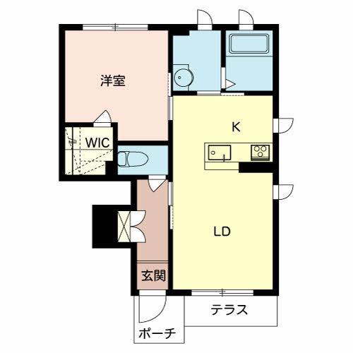 エスポワール(1LDK/1階)の間取り写真