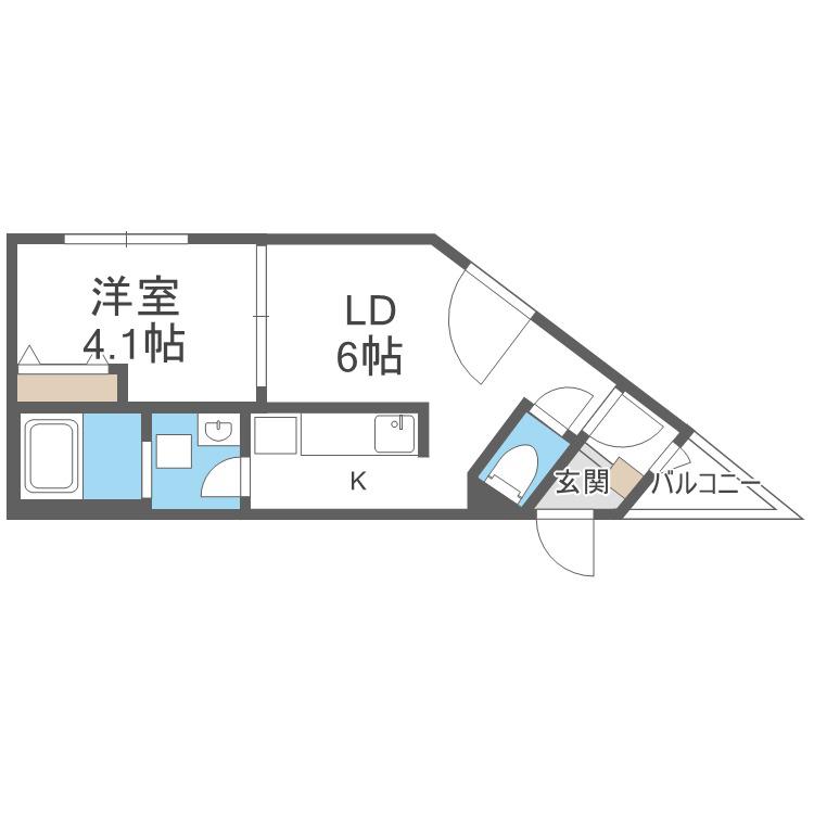 アイビル18(1LDK/3階)の間取り写真