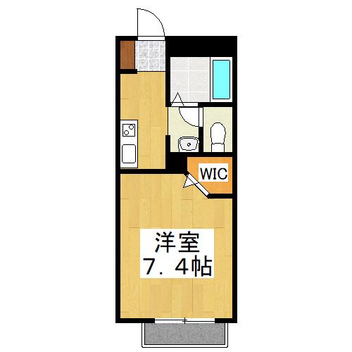 シャブラン(1K/2階)の間取り写真