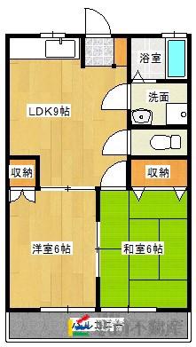 MAJESTY松本A(2LDK/1階)の間取り写真