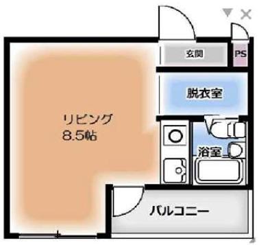 88ビル(ワンルーム/4階)の間取り写真