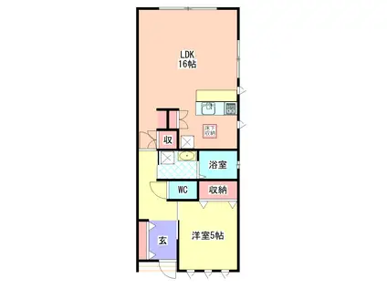 AMI DE COEUR(1LDK/1階)の間取り写真