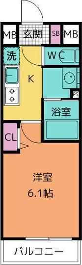 ラグゼナ上前津(1K/2階)の間取り写真