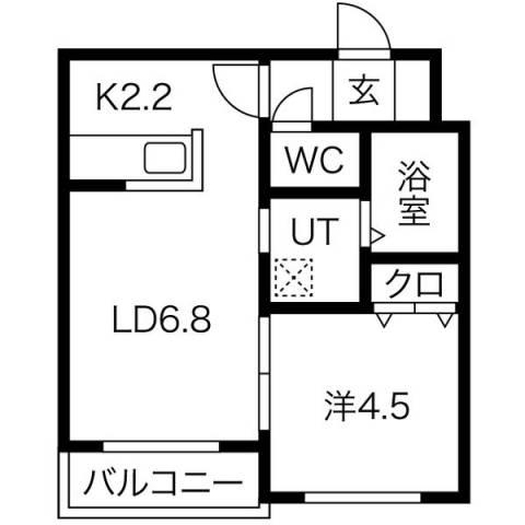 BELL WALK 2(1LDK/3階)の間取り写真
