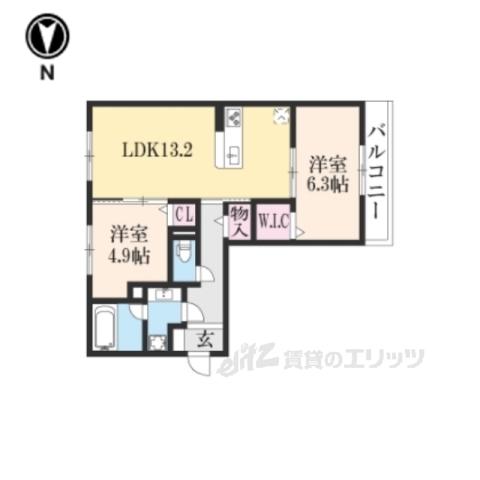 SINFONIA(2LDK/3階)の間取り写真