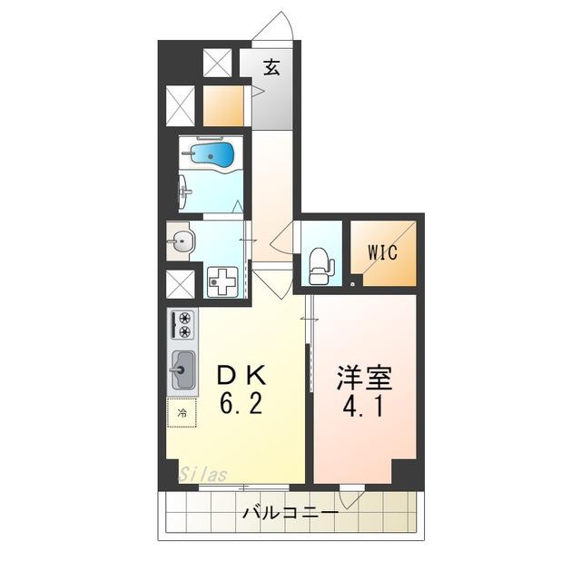 メゾン材木町(1DK/2階)の間取り写真