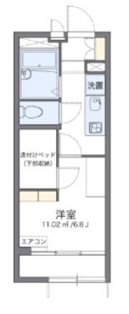 レオパレスタウニー下連雀(1K/1階)の間取り写真