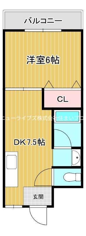 プチメゾンとうだ(1DK/1階)の間取り写真