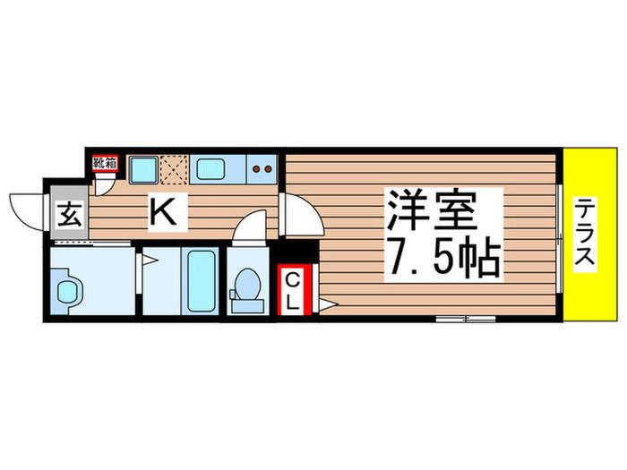 グランユイット(1K/1階)の間取り写真