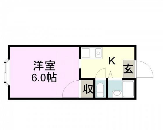 STUDIO MINO(1K/2階)の間取り写真