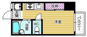 ハピネス(ワンルーム/1階)の間取り写真
