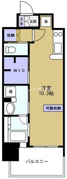 EC大阪・弁天町(ワンルーム/12階)の間取り写真