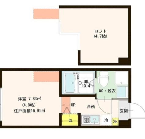 MAISON SOURIRE(1K/2階)の間取り写真