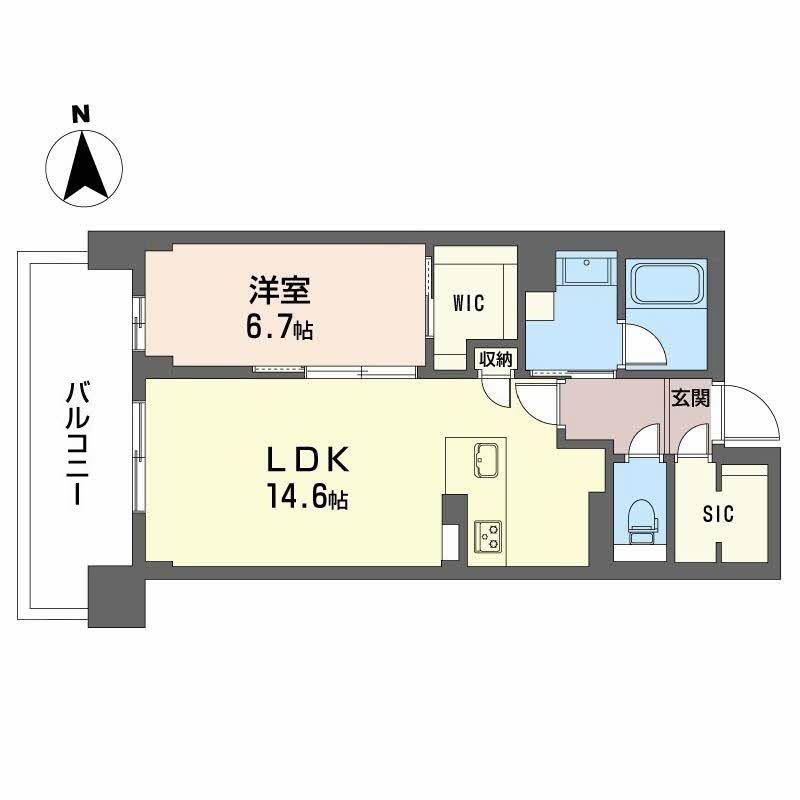 グラン セレニオ 江坂(1LDK/2階)の間取り写真