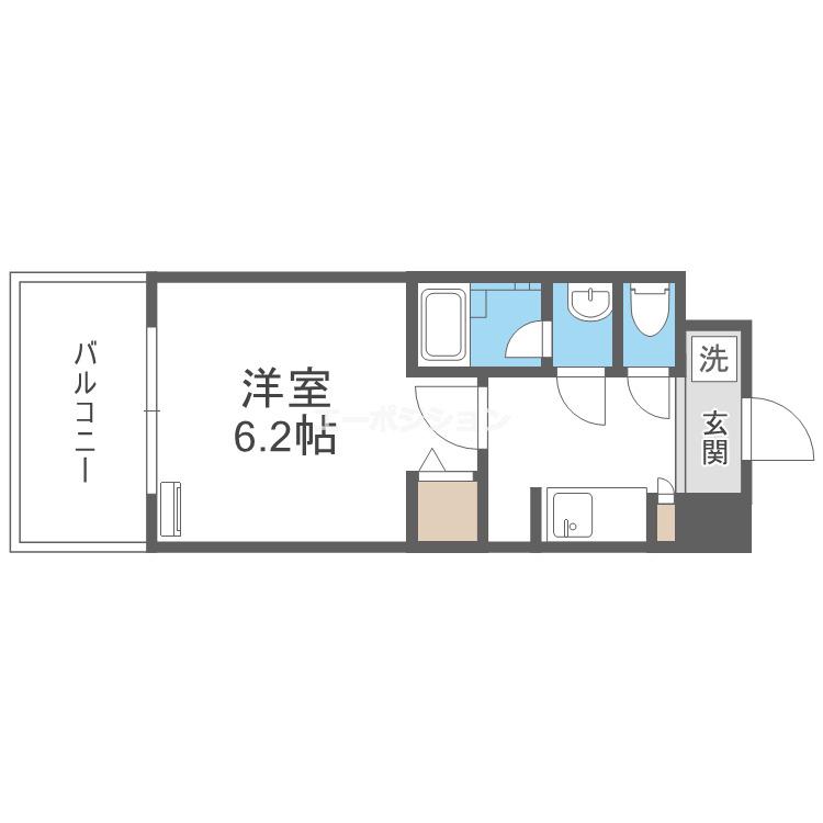 スプランディッド難波II(1K/12階)の間取り写真