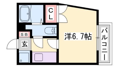ジュネス白国(1K/3階)の間取り写真