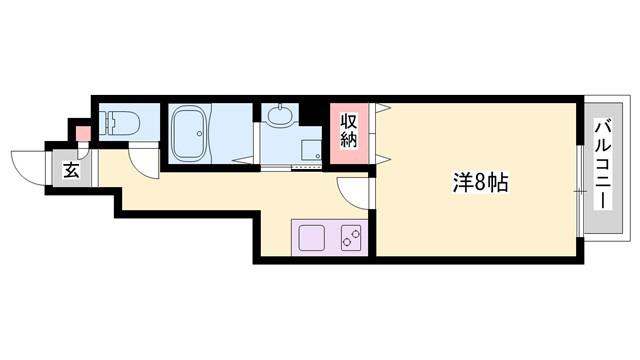FONTANA(1K/1階)の間取り写真