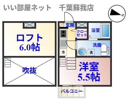 JOELLE白旗(ワンルーム/1階)の間取り写真