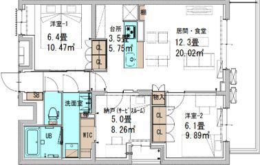コートデルトゥール昭島(2LDK/2階)の間取り写真