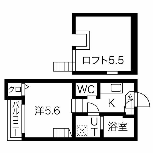 シャルムウチヤマ(1K/1階)の間取り写真