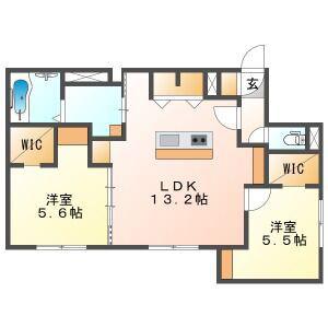 R-FINO MIYANOSAWA(2LDK/3階)の間取り写真