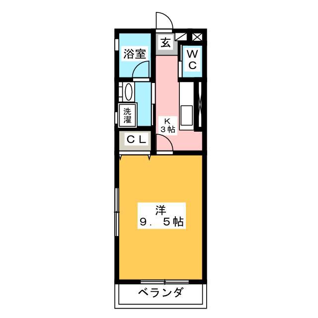 HONRADE (1K/1階)の間取り写真
