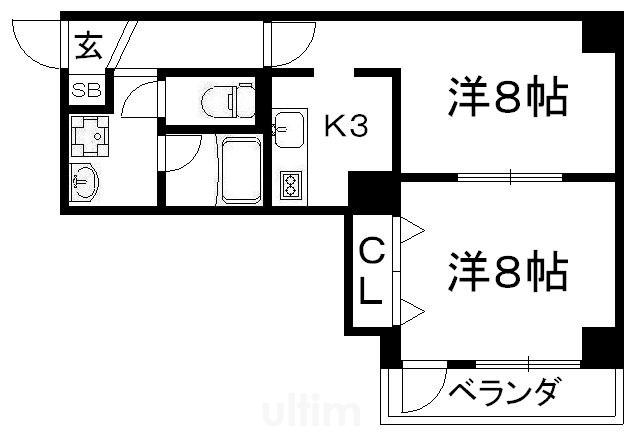 EMSCOURT(2K/1階)の間取り写真