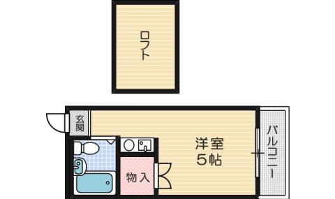 ヴィラリティー千里丘(1K/2階)の間取り写真