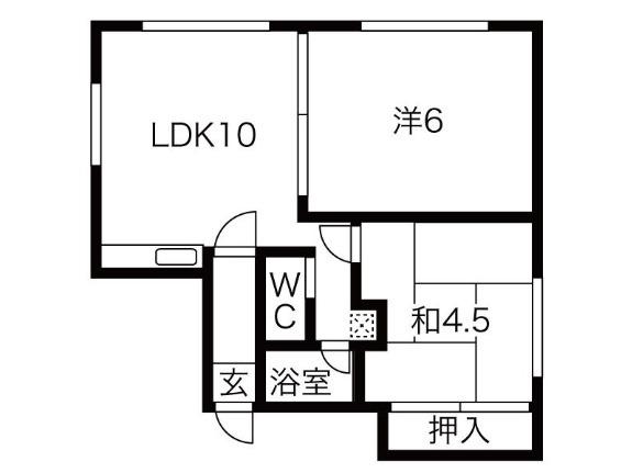ホワイトレジデンス(2LDK/2階)の間取り写真