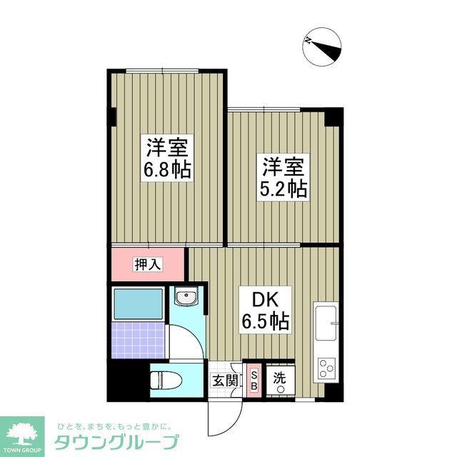 第一登美ビル(2DK/2階)の間取り写真