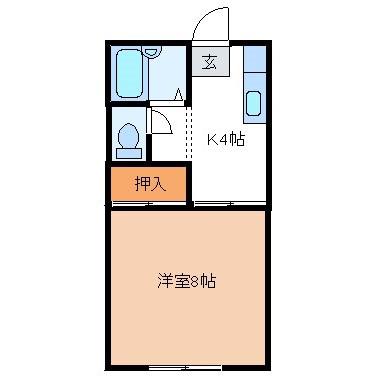 シルクハイツ太田(1K/1階)の間取り写真