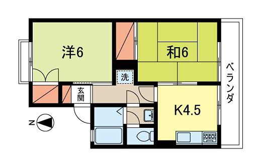 セジュール新高円寺(2K/2階)の間取り写真